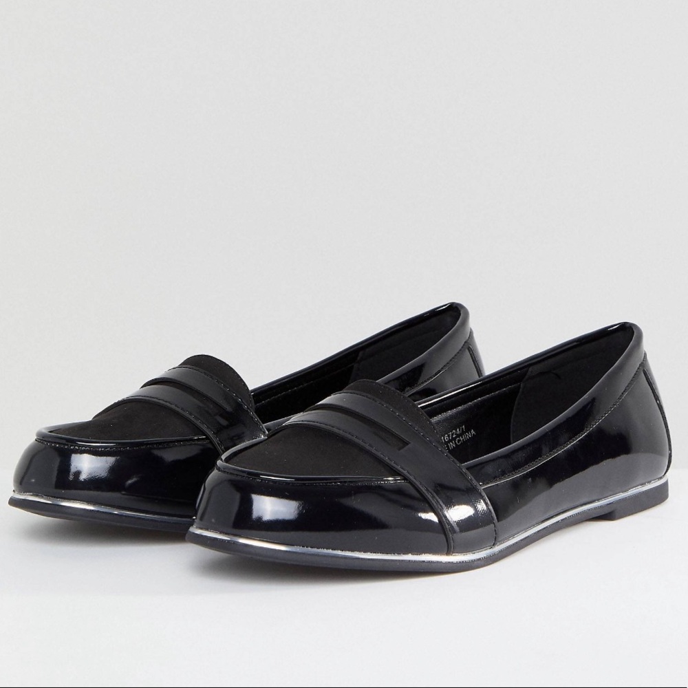 ASOS Mix Material Patent Loafer